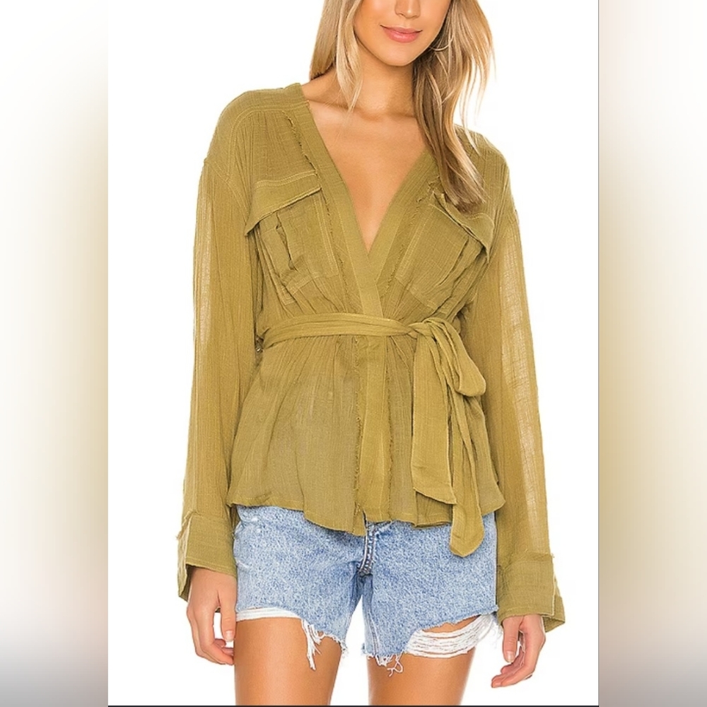 NEW Free People Safari Wrap Shirt XSmall